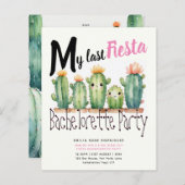 Papier My Dernier Fiesta Bachelorette Party Cactus thème (Devant / Derrière)