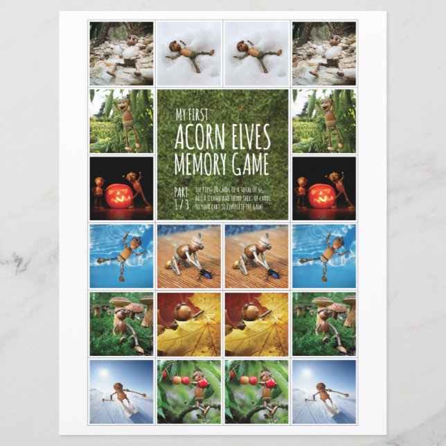 Papier My First Acorn Elves Memory Game, partie 1/3 (Devant)