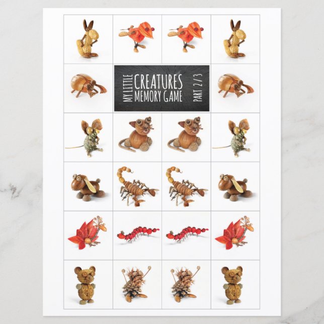 Papier My Little Creatures Memory Game 2/3 (Devant)
