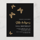 Papier Mystère en or noir invitation anniversaire (Devant)