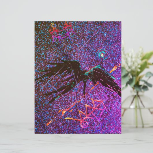 Papier Mystère sombre figure ailée volant à travers l'esp (Debout devant)