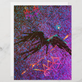 Papier Mystère sombre figure ailée volant à travers l'esp (Devant / Derrière)