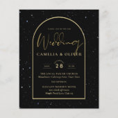 Papier Mystique OR NOIR Mariage de nuit étoilé (Devant)