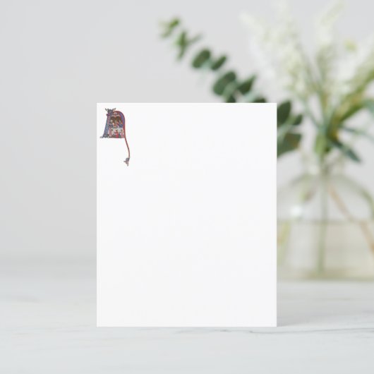 Papier N initial éclairé (Debout devant)