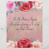 Papier Naissance Florale Aquarelle Stationnaire (Devant)