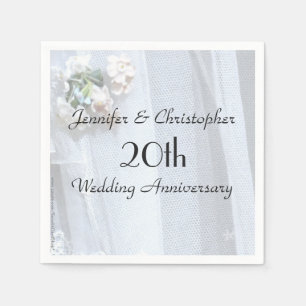  papier Napkin 20th Wedding Jubileum Servet