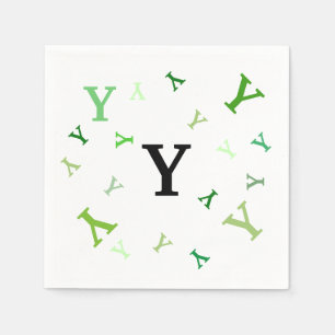 Papier Napkin - Gejodeerde brieven in de groenen Servetten