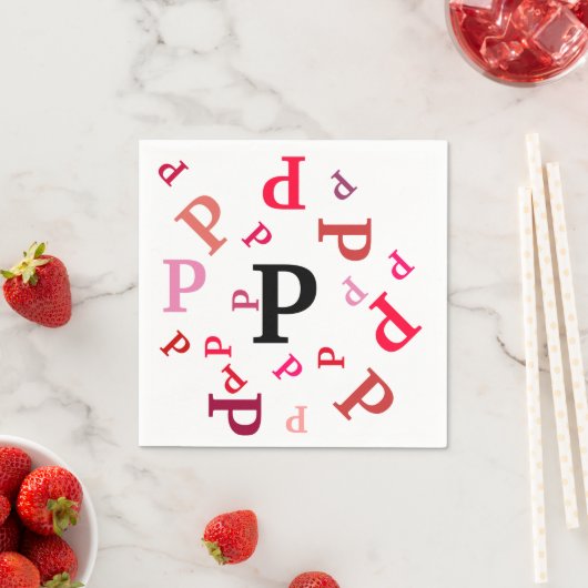 Papier Napkin - Jumbride brieven in Reds en Pinks Servetten (Insitu)