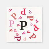 Papier Napkin - Jumbride brieven in Reds en Pinks Servetten (Voorkant)