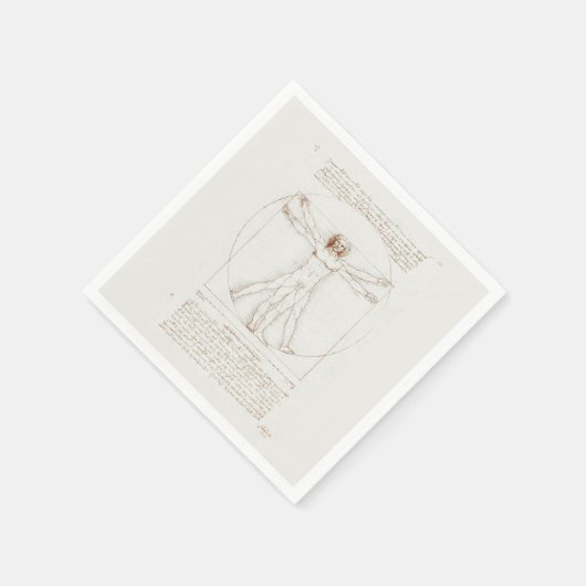 PAPIER NAPKIN : LEONARDO DA VINCI : VITRUVIAN MAN SERVET (Hoek)