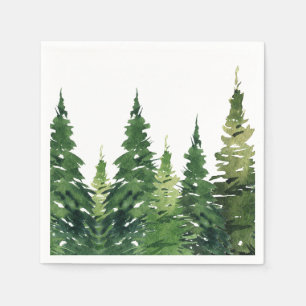 Papier Napkin - Waterverf bos Servet