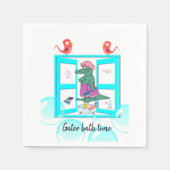 Papier Napkins, Alligator Bath-tijd Bubbles Napkin Servet (Voorkant)