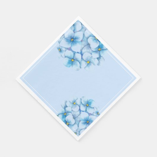 Papier Napkins-Blue Hydrangeas Servet (Hoek)