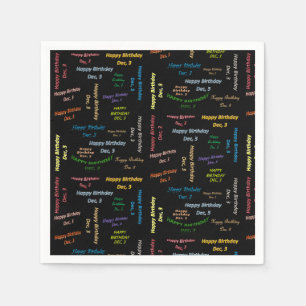 Papier Napkins December, 3 verjaardag Servet