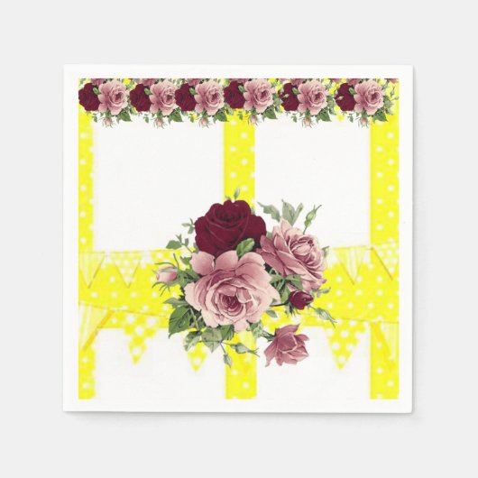 Papier Napkins Floral Servet (Voorkant)