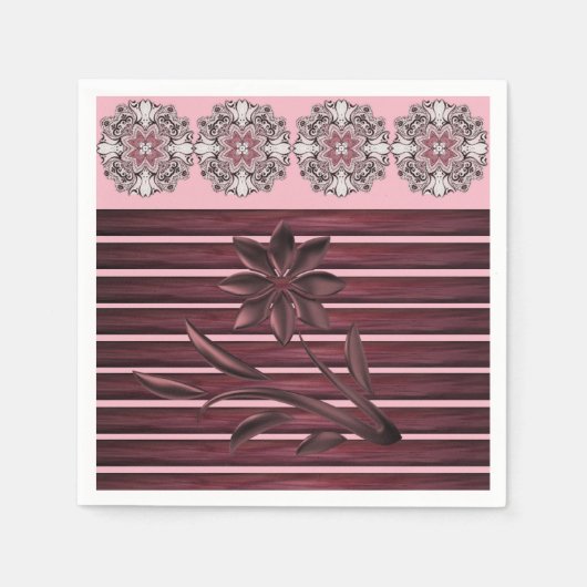 Papier Napkins Floral Servet (Voorkant)