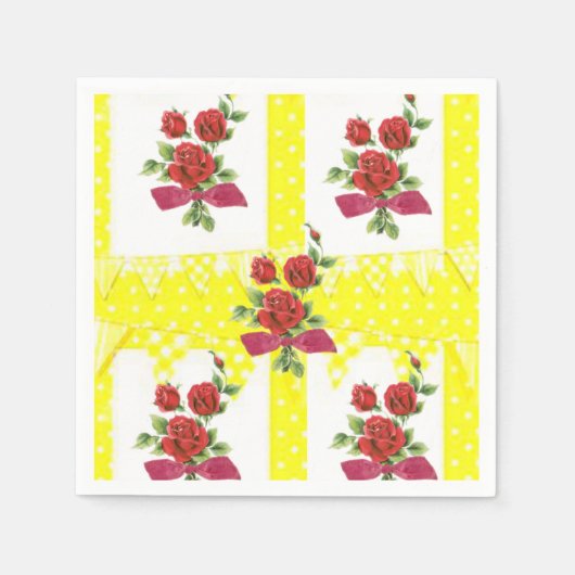 Papier Napkins Floral Servet (Voorkant)