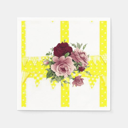 Papier Napkins Floral Servet (Voorkant)
