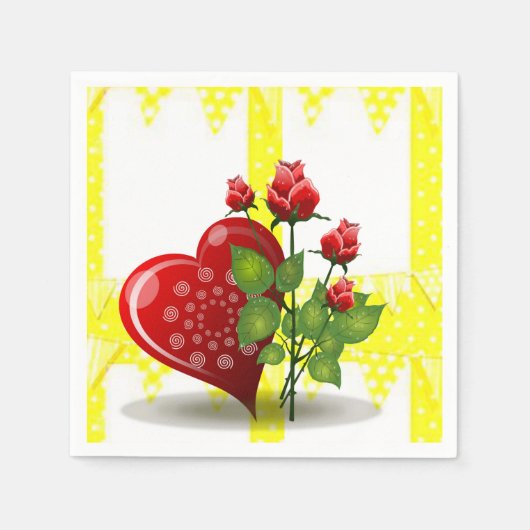 Papier Napkins Heart Servet (Voorkant)