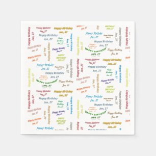 Papier Napkins Januari, 27 Birthday Servet