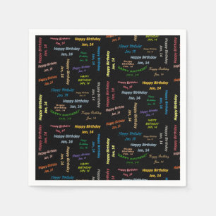 Papier Napkins January, 14 Birthday Servet