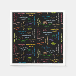 Papier Napkins January, 16 Birthday Servet