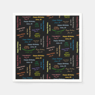 Papier Napkins June, 20 Birthday Servet