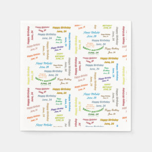 Papier Napkins June, 24 Birthday Servet