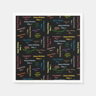 Papier Napkins May, 1 verjaardag Servet