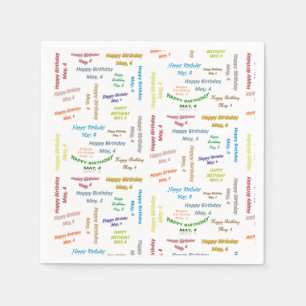 Papier Napkins May, 4 verjaardag Servet