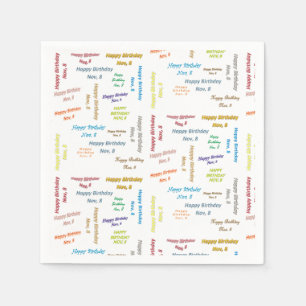 Papier Napkins November, 8 verjaardag Servet