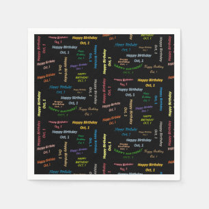 Papier Napkins Oktober, 1 verjaardag Servet