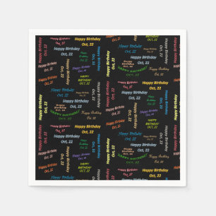 Papier Napkins Oktober, 22 Birthday Servet