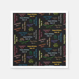 Papier Napkins September, 22 Birthday Servet