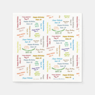 Papier Napkins September, 23 Birthday Servet