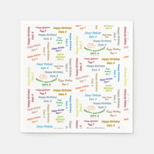 Papier Napkins, september, 6 verjaardag Servet