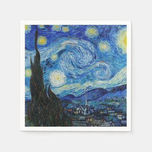 PAPIER NAPKINS : VAN GOGH : STERRENNACHT SERVET