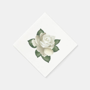 Papier "Napkins-" White Rose Servet