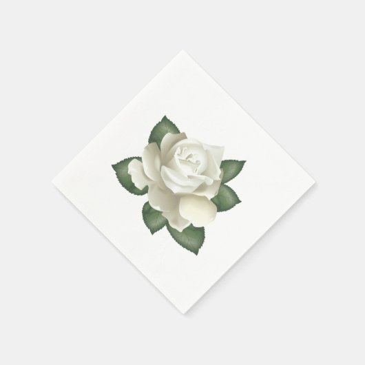Papier "Napkins-" White Rose Servet (Hoek)