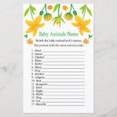 Papier Narcisse Baby Animaux Nom Jeu (Devant)