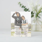 Papier Natasha Photo Monogramme Faire-part de mariage mod (Debout devant)