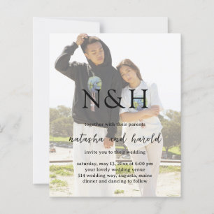 Papier Natasha Photo Monogramme Faire-part de mariage mod