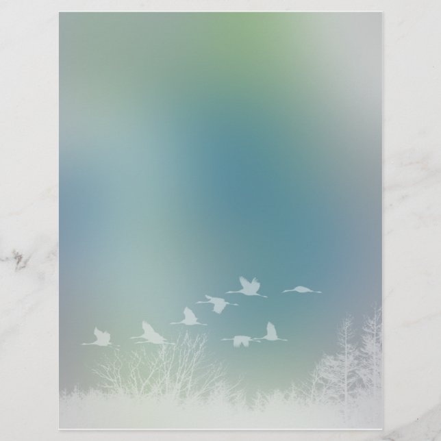 Papier Nature romantique et conception d'oiseaux (Devant)