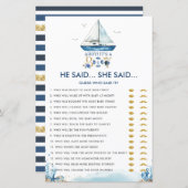 Papier Nautical Ahoy C'est un garçon qu'il a dit qu'elle  (Devant / Derrière)