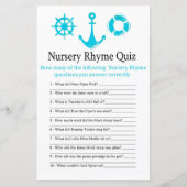 Papier Nautical Ancre Nursery Rhyme Quiz bébé showergame (Devant)