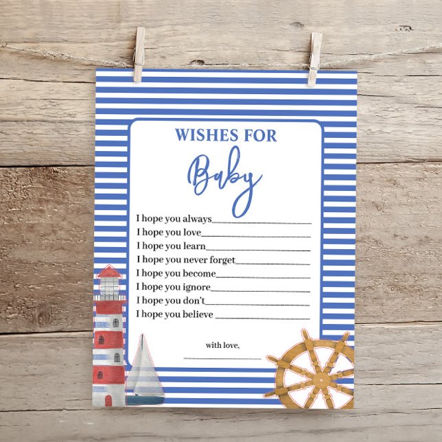 Papier Nautical Baby Boy Wives for Baby shower Game (Créateur téléchargé)