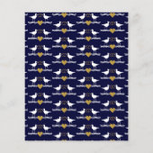 Papier Nautical Coastal couple Douche Marine Blue Sandpip (Dos)