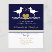 Papier Nautical Coastal couple Douche Marine Blue Sandpip (Devant)