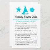 Papier Nautical Nursery Rhyme Quiz jeu de baby shower (Devant / Derrière)