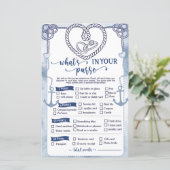 Papier Nautical What in Your Purse Game Bridal Shower (Debout devant)